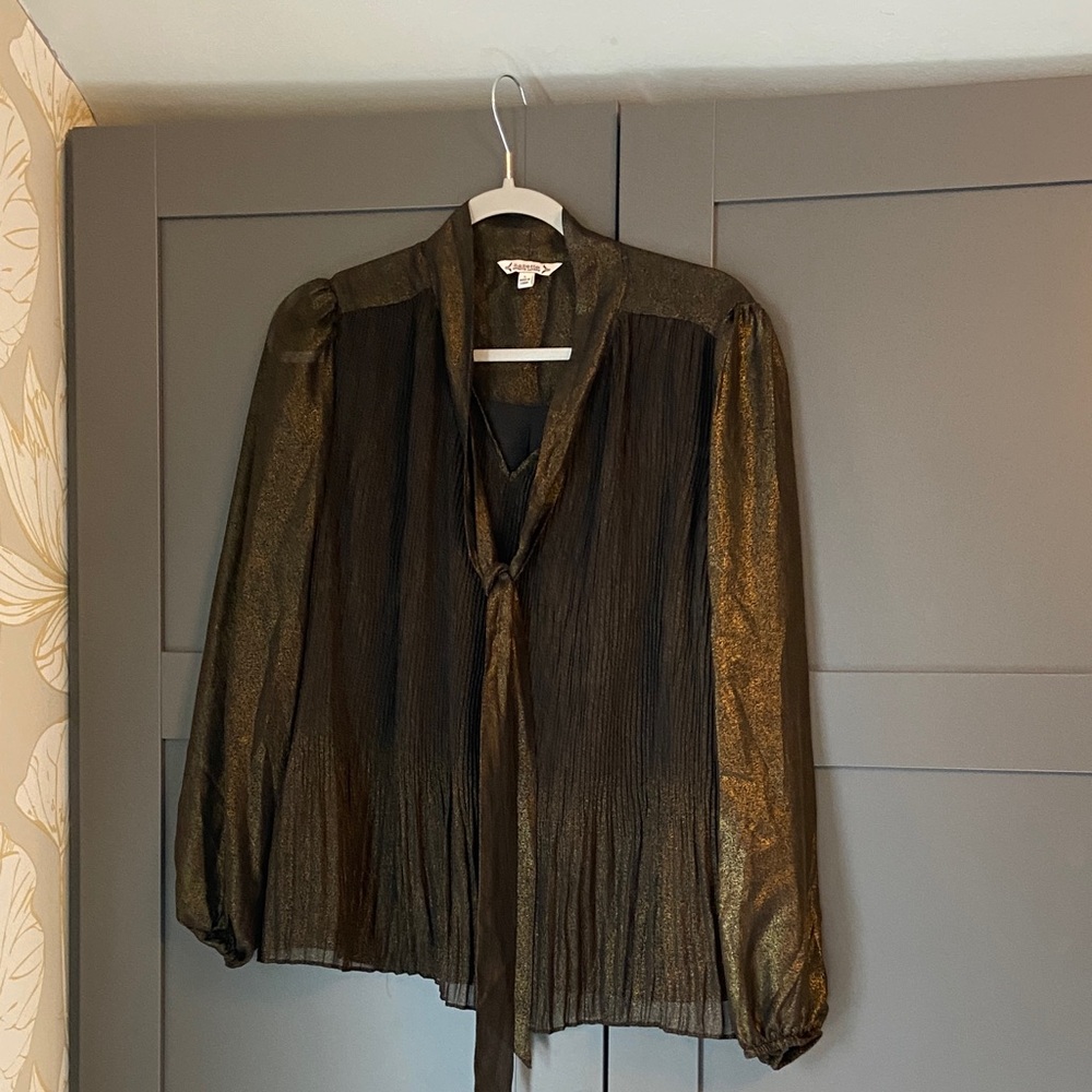 Nanette Lepore Black and Gold Blouse